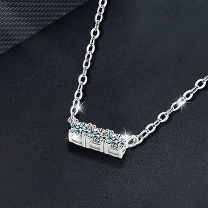 S925 Silber Moissanit Halskette