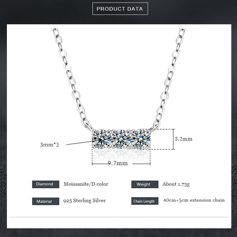 S925 Silber Moissanit Halskette