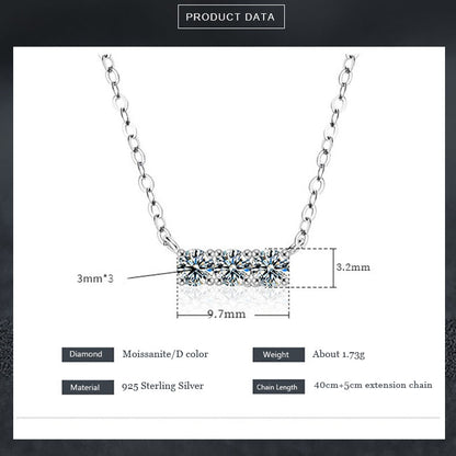 S925 Silber Moissanit Halskette