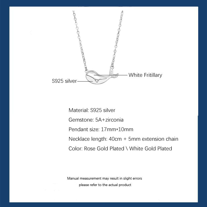 S925 Silver Whale Necklace