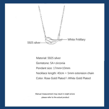 S925 Silver Whale Necklace