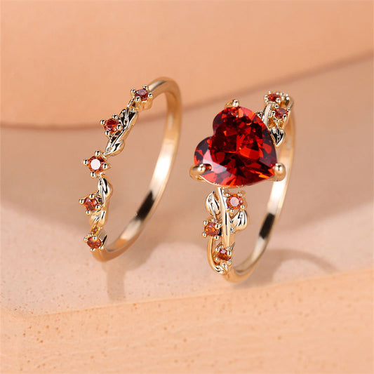 Bague en zircone en forme de cœur