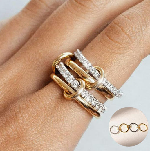 Stacked Copper Zirconia Ring