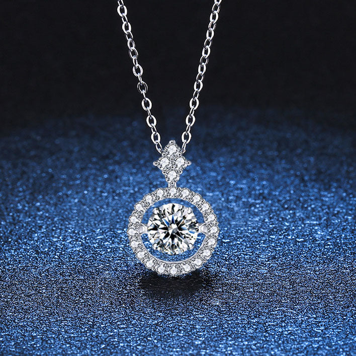 S925 Silver Circle Moissanite Necklace