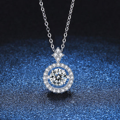 S925 Silver Circle Moissanite Necklace