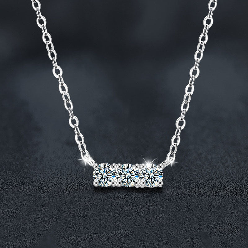 S925 Silber Moissanit Halskette