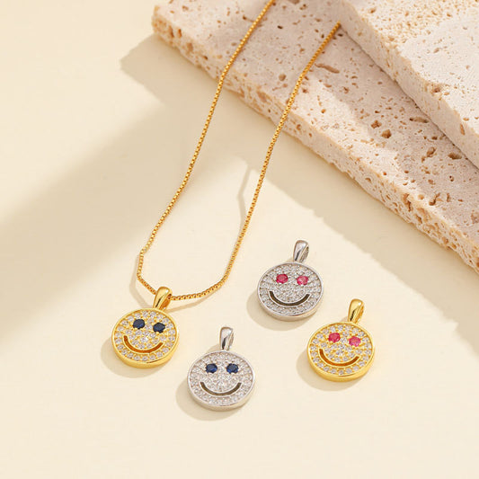 S925 Silver Smiley Face Necklace