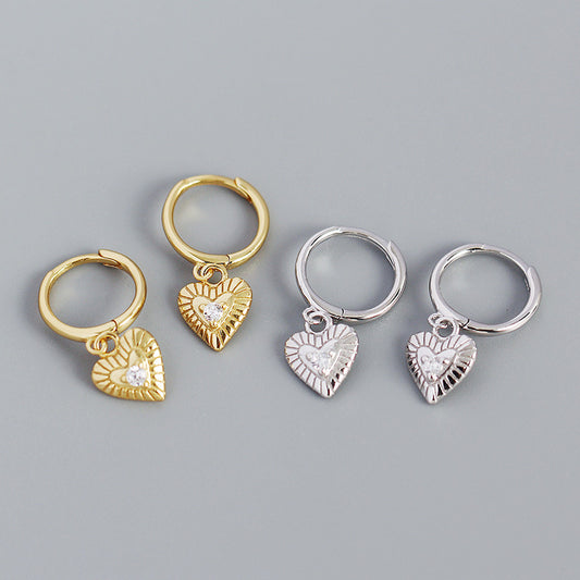 S925 Silver Heart-shaped Earrings