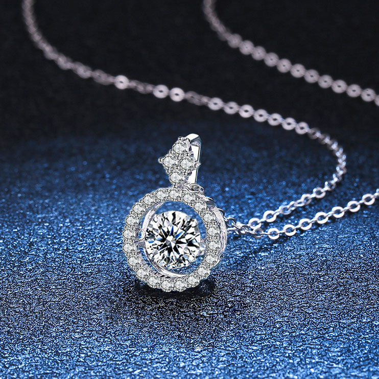 S925 Silver Circle Moissanite Necklace