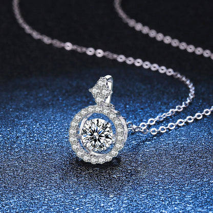 S925 Silver Circle Moissanite Necklace