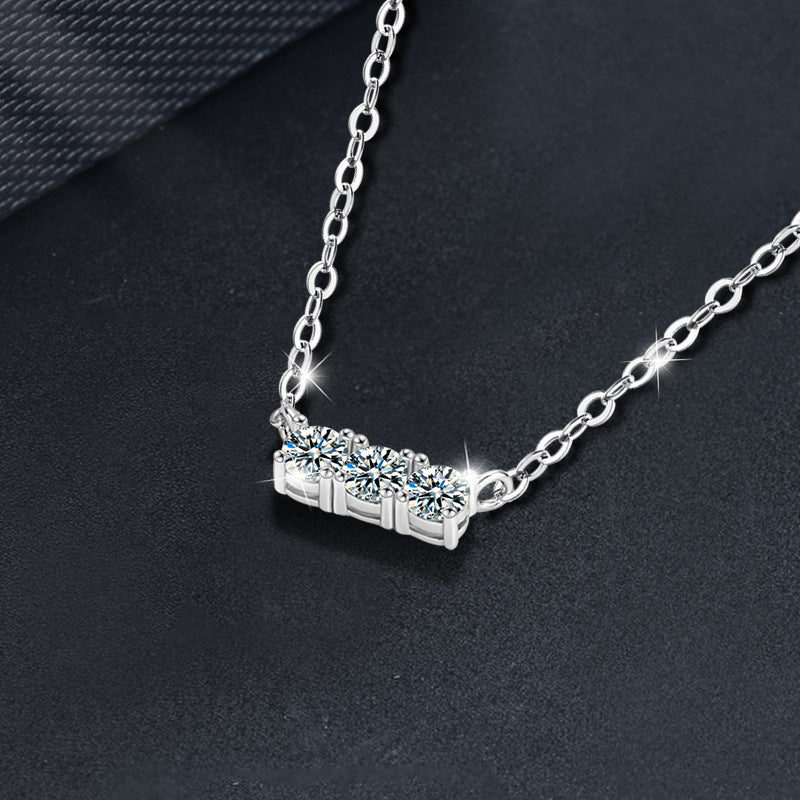 S925 Silber Moissanit Halskette