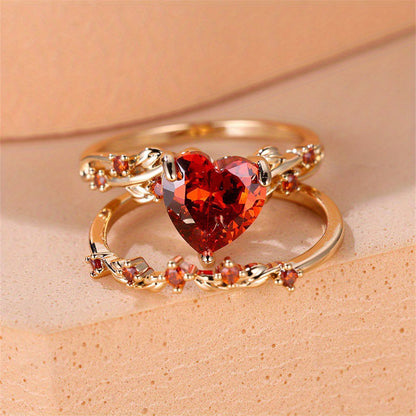 Herzförmiger Zirkonia-Ring