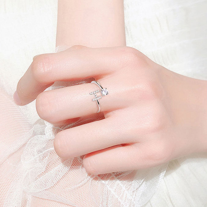 S925 Silver Moissanite/Zirconia Ring