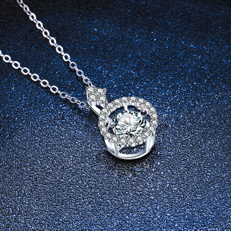 S925 Silver Circle Moissanite Necklace