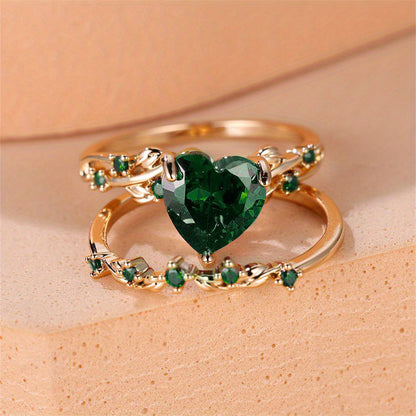 Herzförmiger Zirkonia-Ring