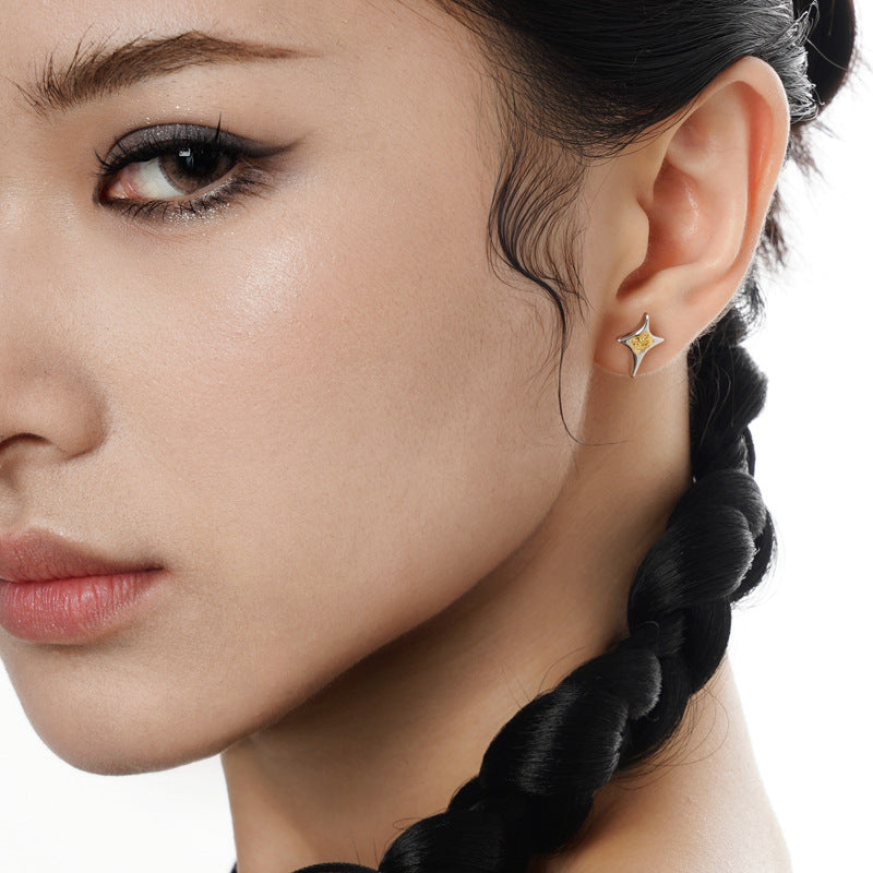 S925 Silver Star-shaped Earrings