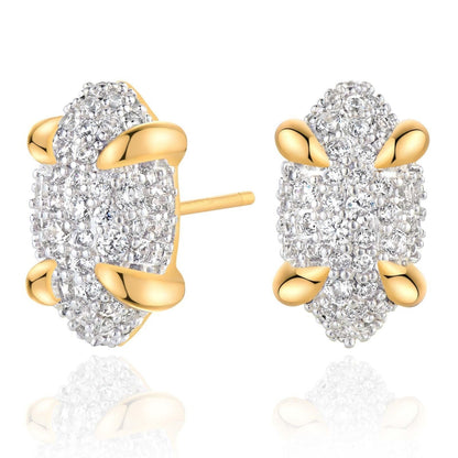 Shape Copper Zirconia Earrings