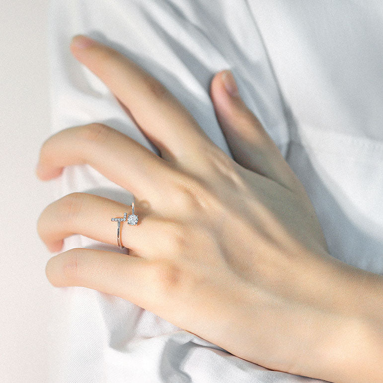 S925 Silver Moissanite/Zirconia Ring