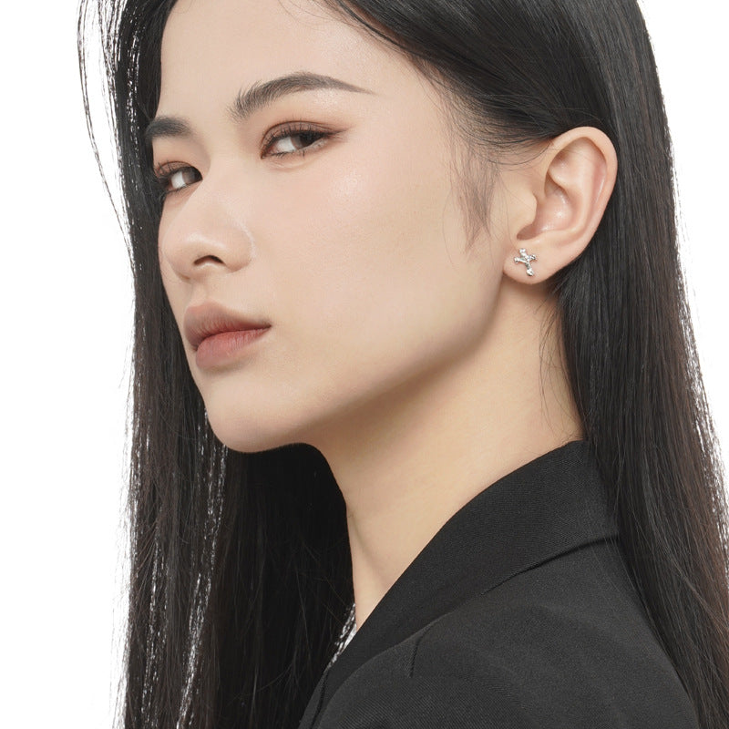 S925 Silver Cross Earrings