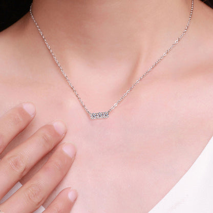S925 Silber Moissanit Halskette