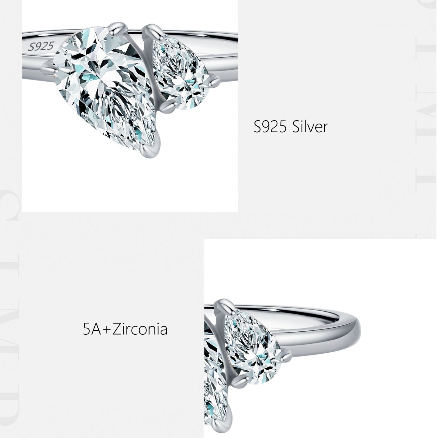S925 Silver Teardrop Ring