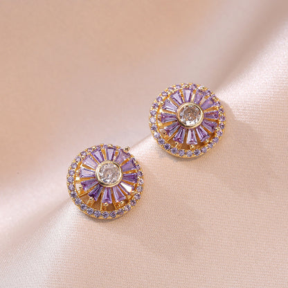 Ensemble de bijoux en zircone à fleurs tournantes