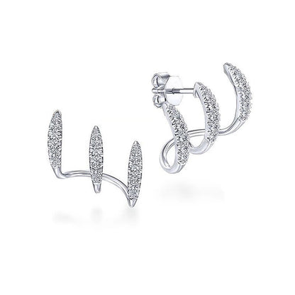 Triple Claw Copper Zirconia Earrings