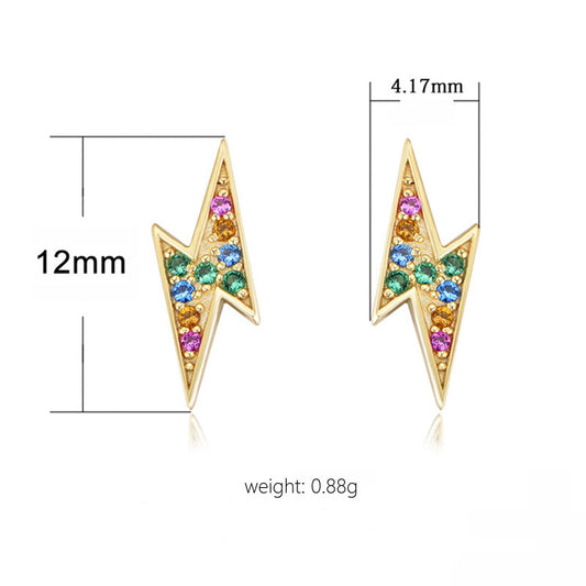 S925 Silver Lightning-shaped Earrings