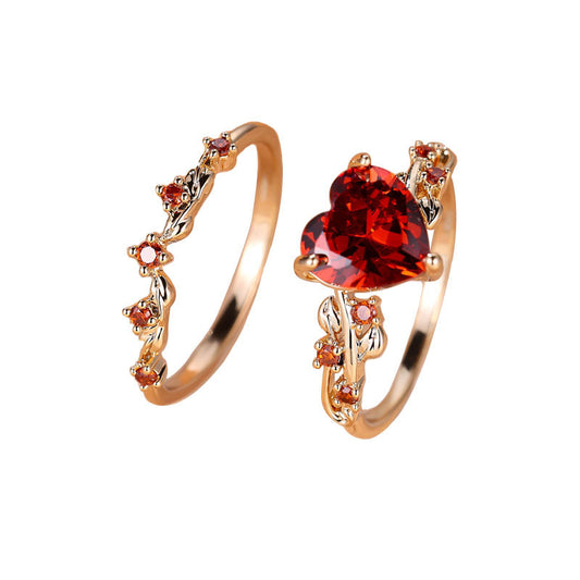 Bague en zircone en forme de cœur