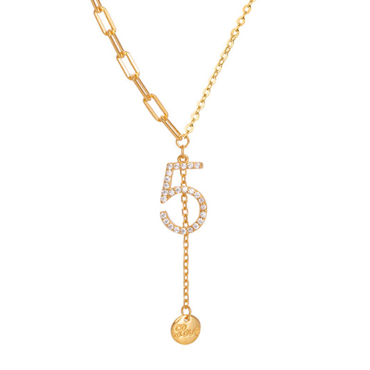 S925 Silver Number 5 Necklace