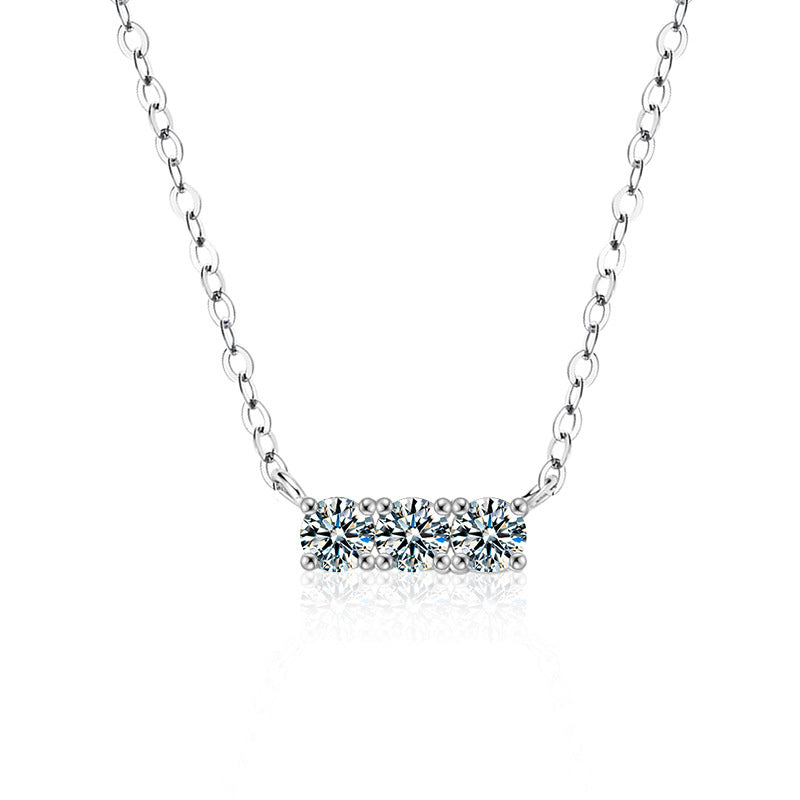 S925 Silber Moissanit Halskette