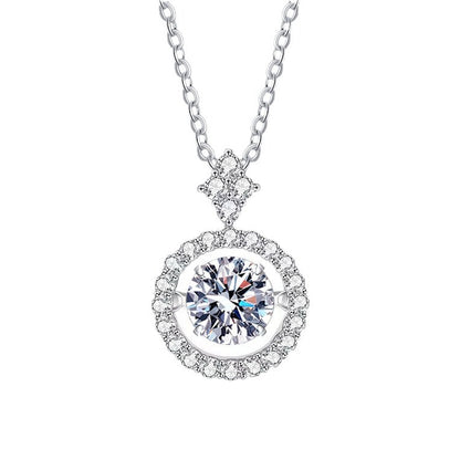 S925 Silver Circle Moissanite Necklace