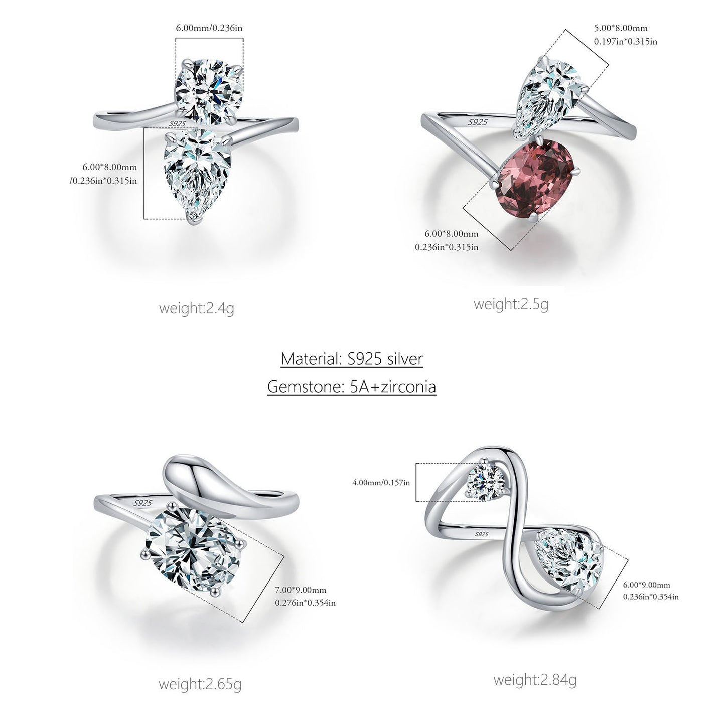 S925 Silver Unique Ring