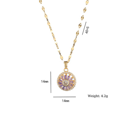 Ensemble de bijoux en zircone à fleurs tournantes