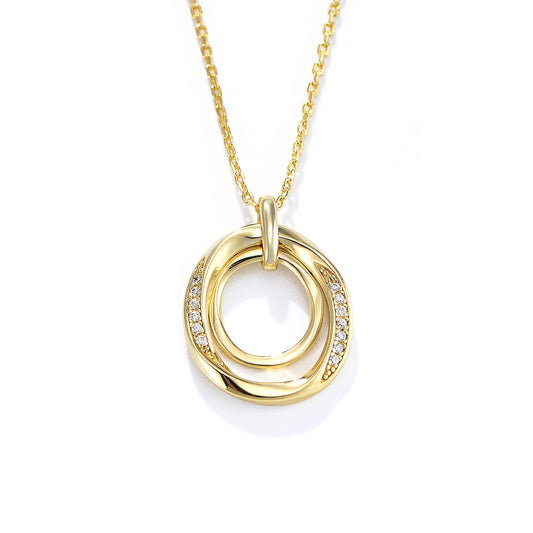 S925 Silver Double-circle Necklace