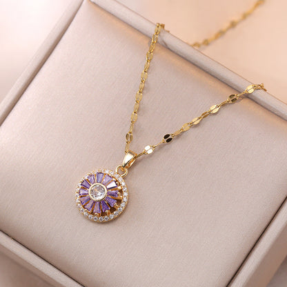 Ensemble de bijoux en zircone à fleurs tournantes