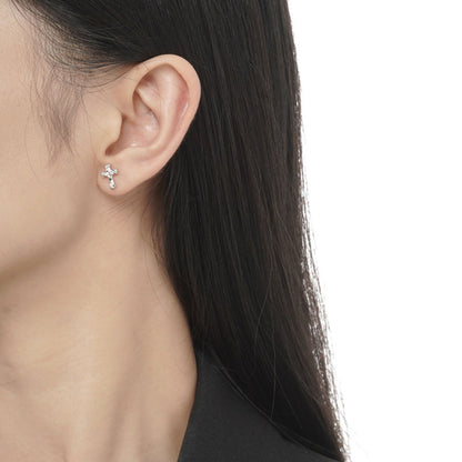 S925 Silver Cross Earrings