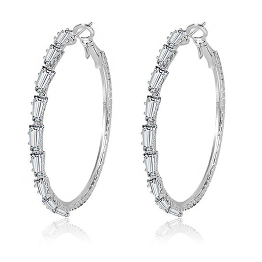 S925 Sliver Large - hoop Earrings