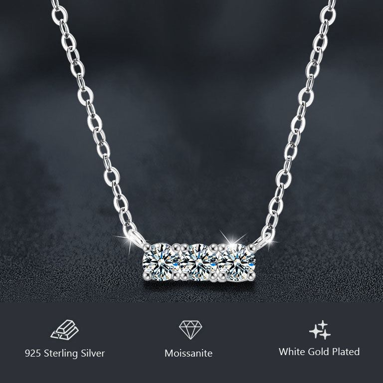 S925 Silber Moissanit Halskette