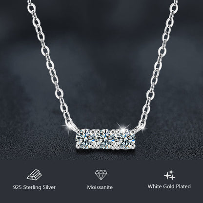 S925 Silber Moissanit Halskette