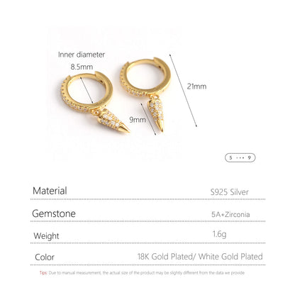S925 Silver Conical Earrings