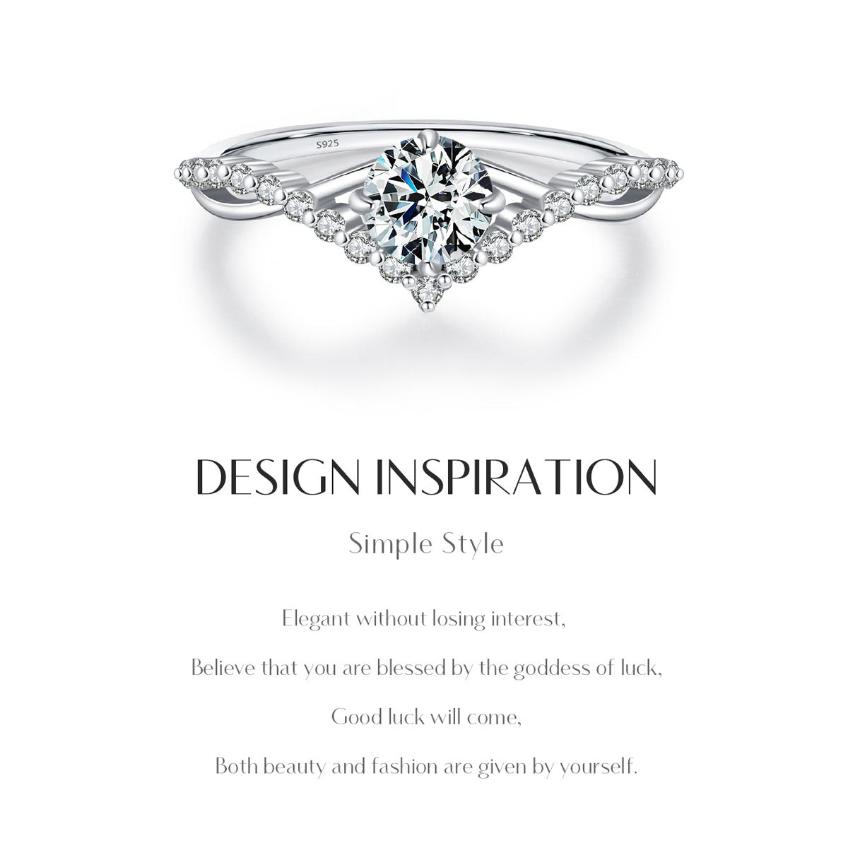 S925 Silver Moissanite Ring