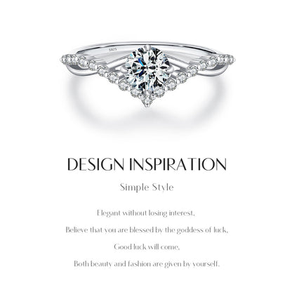 S925 Silver Moissanite Ring