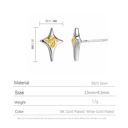 S925 Silver Star-shaped Earrings