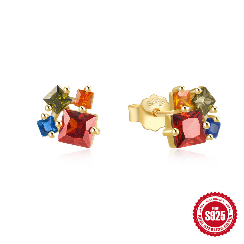 S925 Silver Geometric Shape Earrings