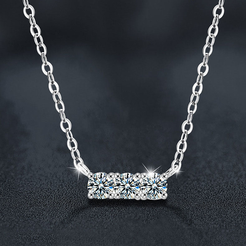 S925 Silber Moissanit Halskette