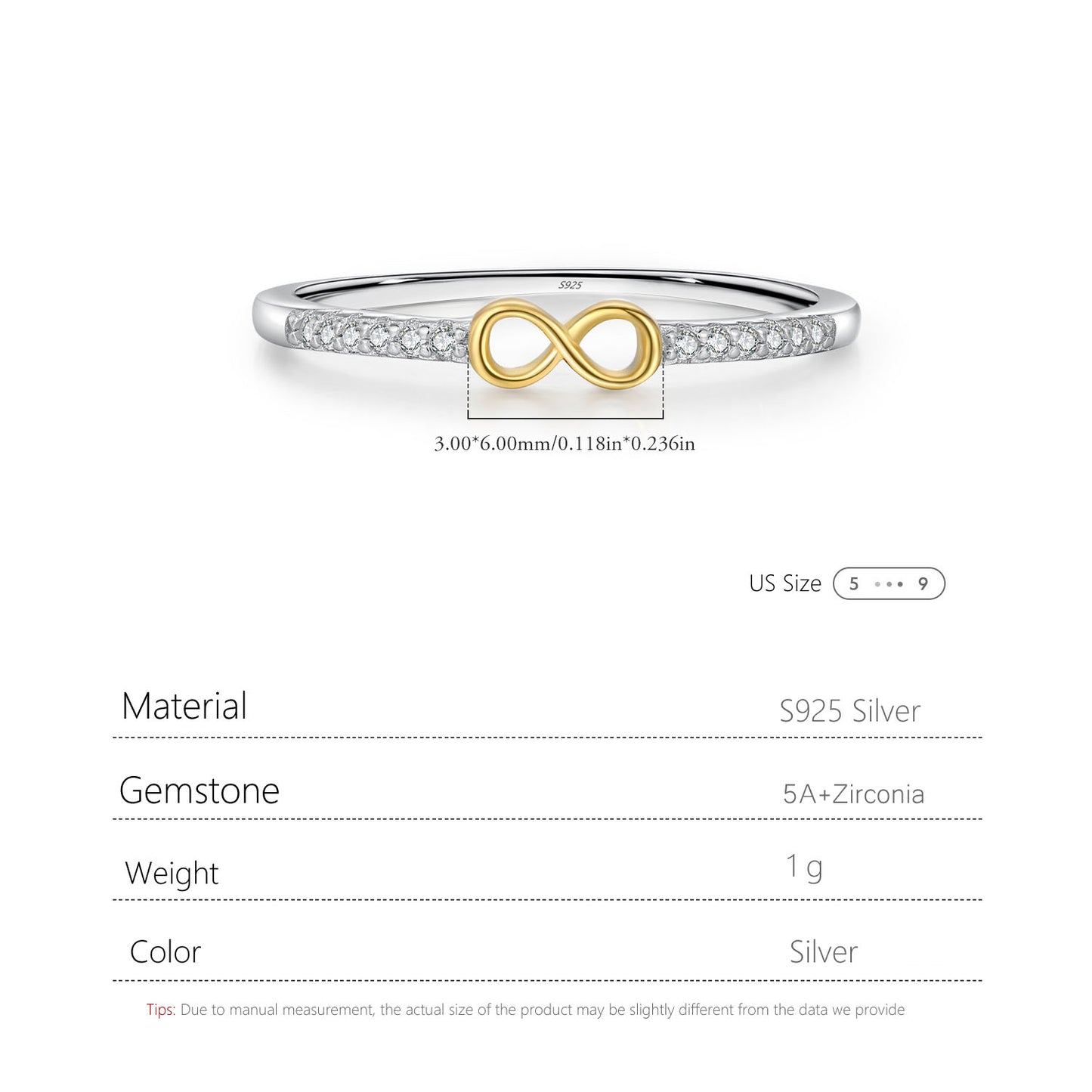S925 Silver Mobius Ring