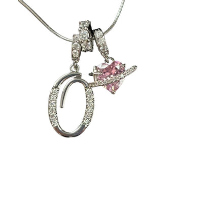 Letter&Heart Zirconia Necklace