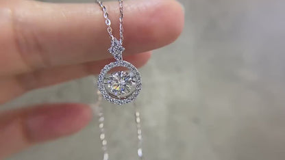 S925 Silver Circle Moissanite Necklace