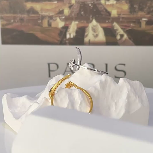 S925 Silver Moon&Star Adjustable Ring